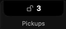 The Pickups tile for the notch: 3 pickups today.