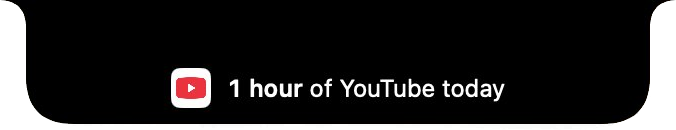 A nudge under the notch: 1 hour of YouTube today.